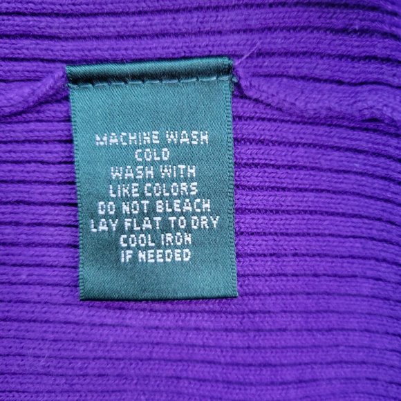 Lauren Ralph Lauren Womens Purple Turtleneck Pullover Cotton Petite PM Capsule - Picture 3 of 5